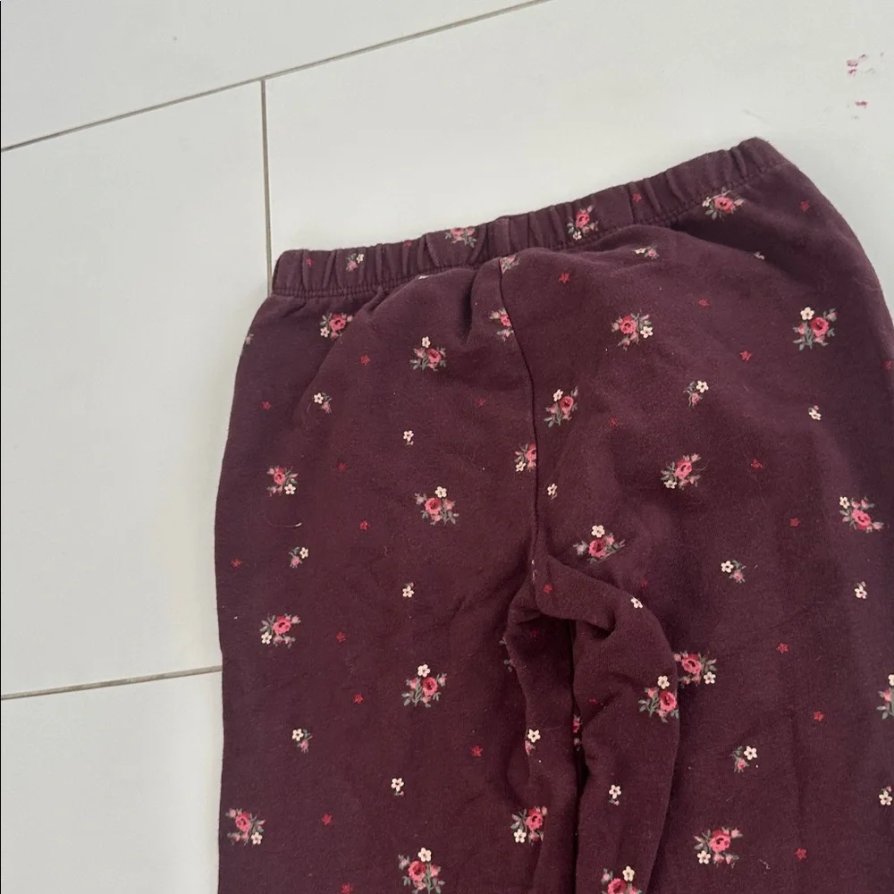 GAP Kids Burgundy Floral Leggings 8 girls